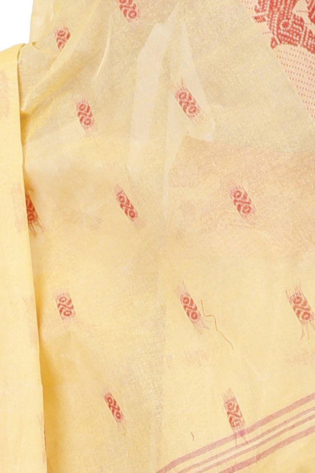 Light Yellow Pure Cotton Indrani Tant Saree (1017)